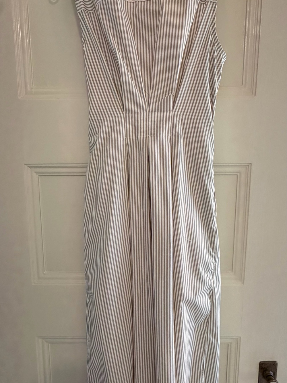 Favorite Daughter Sleeveless Tie-Waist Midi Dress - Taupe Stripe - Small - Picture 6 of 9